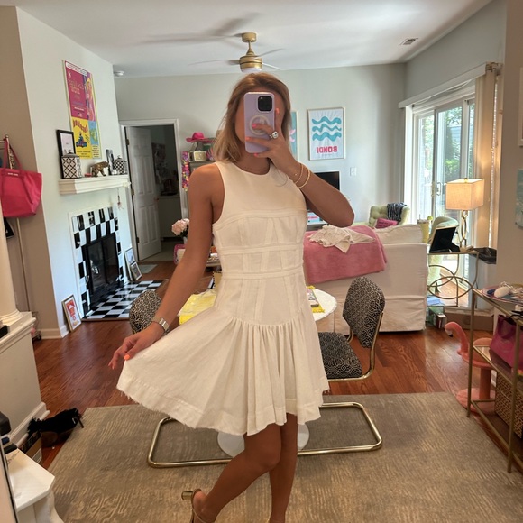 AJE tidal corset white mini dress size US 6 - Picture 6 of 7